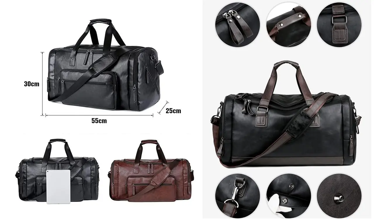 Leather Weekend Bag Front View