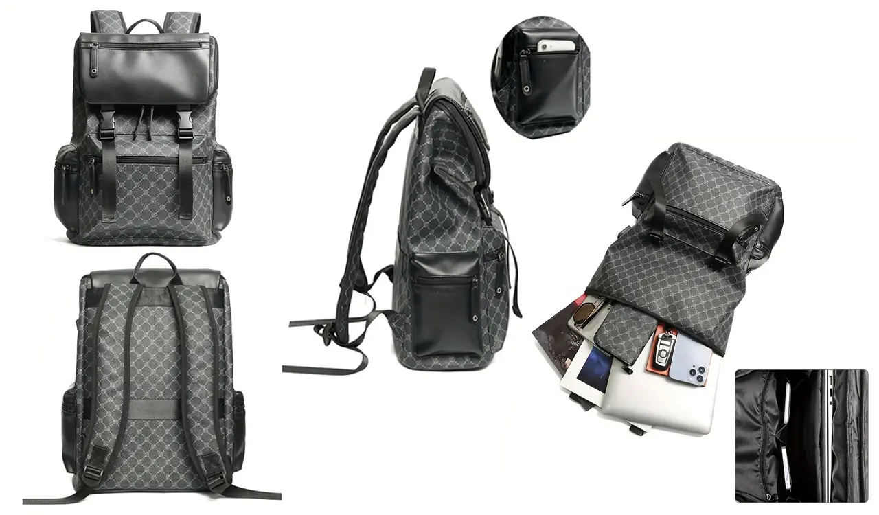 PU Leather Backpack Detail