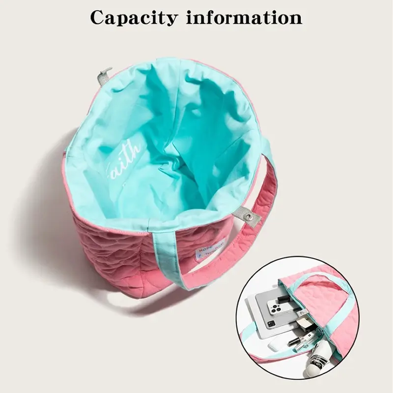 China Candy Color Contrast Tote Quilted Reversible Tote Factories, Supplier