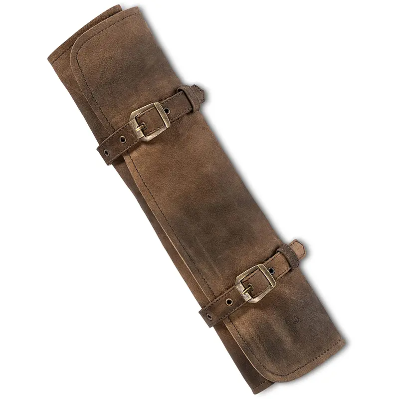 China Knife Roll Bag Genuine Leather Chef Knife Bag 7 Slots Suppliers, Supplier