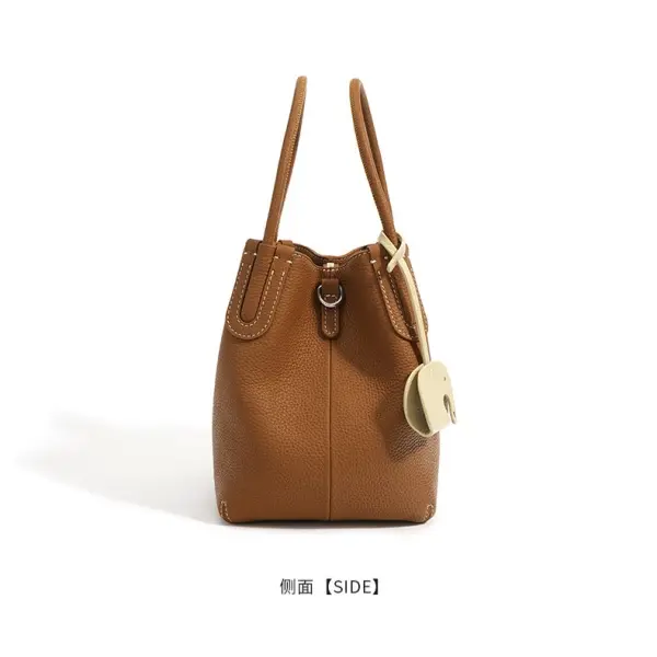Wholesale Luxury Genuine Leather Durable Waterproof Button Closure Stylish Handbag with Polyester Lining Manufacturer, Suppliers