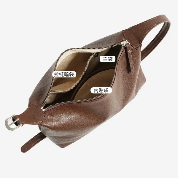 China Vintage Full-Grain Vegetable Tanned Leather Shoulder Bag Large Capacity Genuine Leather Underarm Crossbody Bag for Women Manufacturer, Manufacturers