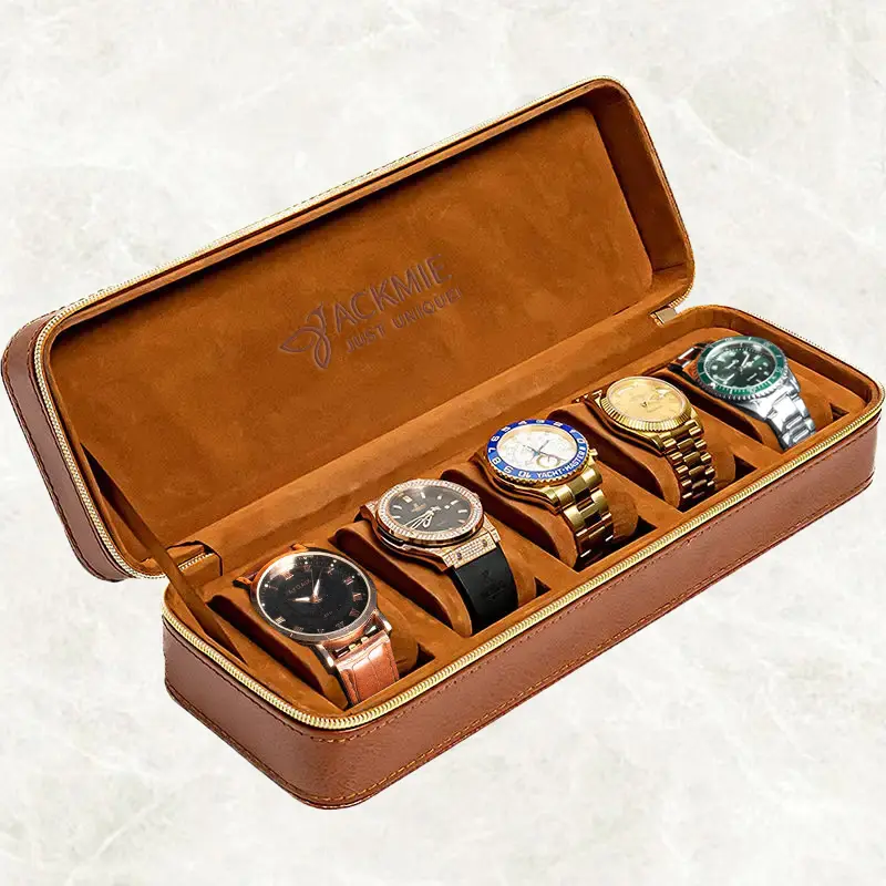 Wholesale PU Leather Watch Case 5 Slot Watch Box Manufacturer, Factory