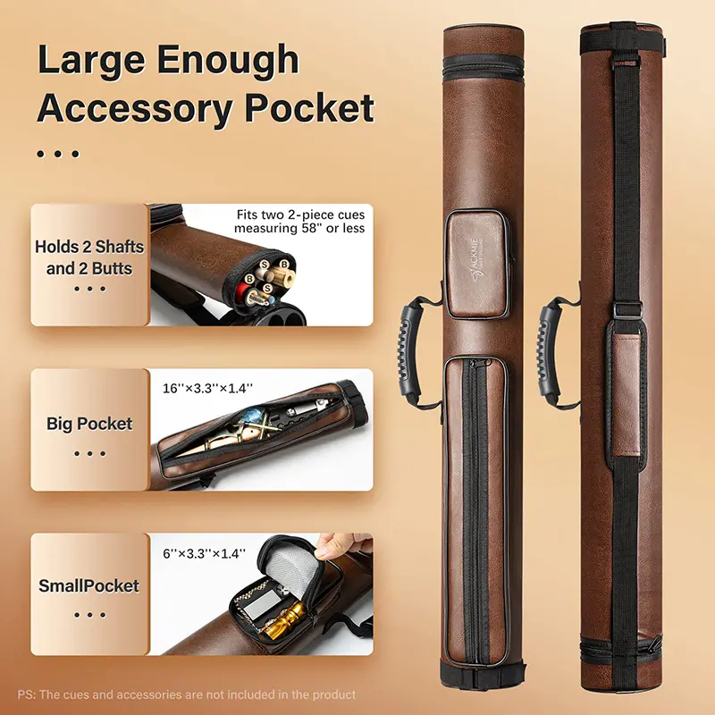 China Hard Pool Cue Case Faux Leather Billiard Accessories Snooker Bag Manufacturer, Factories