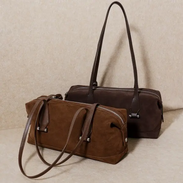 China Suede-finish Cowhide Leather Tote Bag for Women, Vintage Premium Bag, Shoulder Bag and Underarm Bag Factory, Suppliers