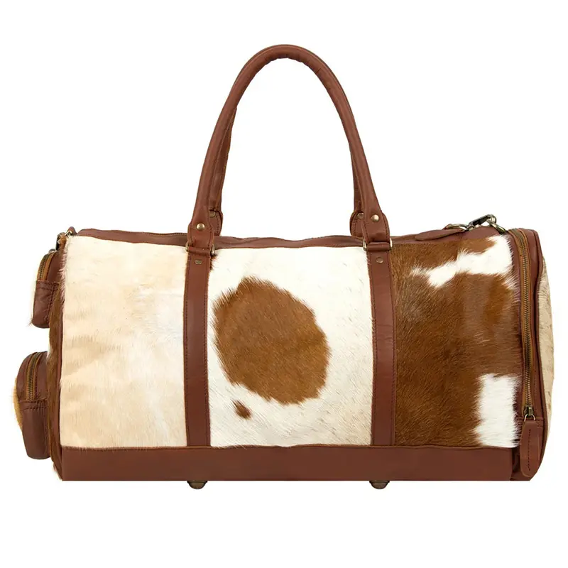 China Brown Pony Hair Leather Travel Bag Manufacturer, Factory