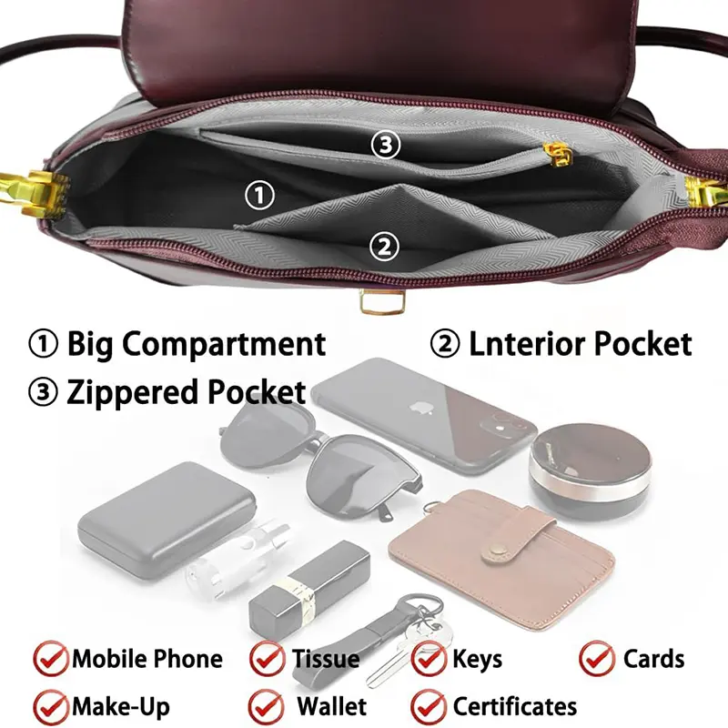 China Women's Vegan Leather Sling Bag Vintage Shoulder Bag Manufacturer, Factory