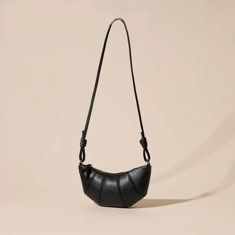 Wholesale Cowhide Dumpling Bag Croissant Bag Single Shoulder Underarm Bag Manufacturers, Factories