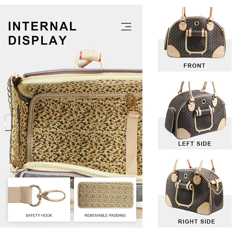 China Fashion Dog Travel Bag PU Leather Dog Handbag Dog Wallet Cat Handbag Pet Cat Travel Bag Suppliers, Supplier