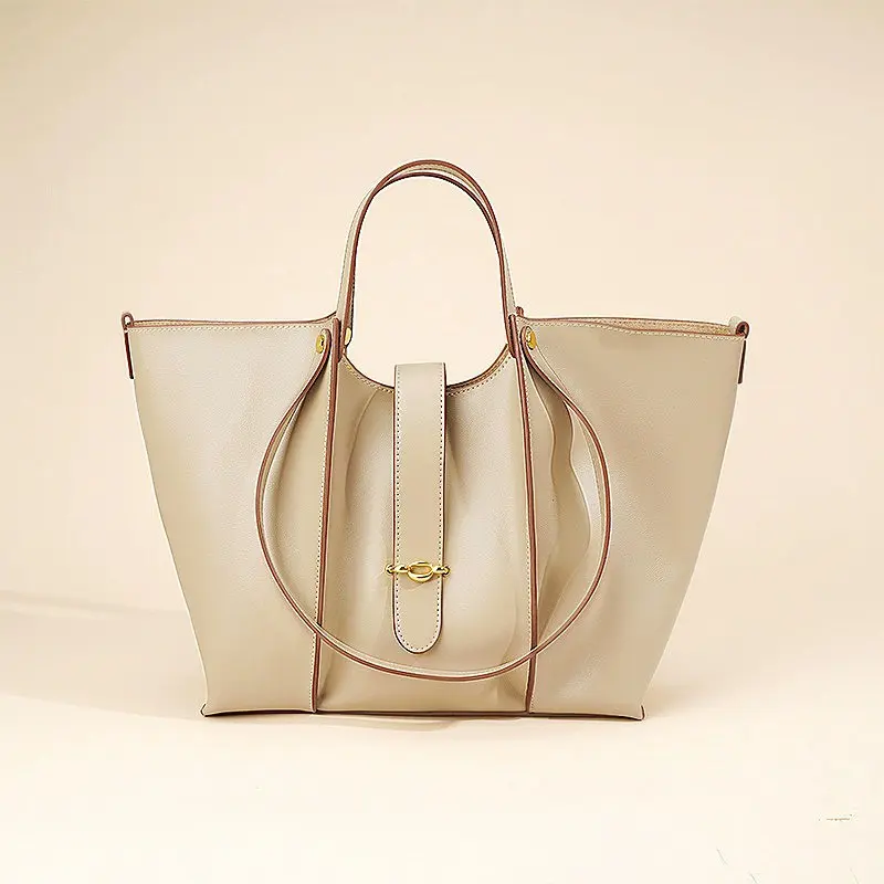 Wholesale Cowhide Commuter Tote Bag Large Capacity Hobo Bag Manufacturers, Factories