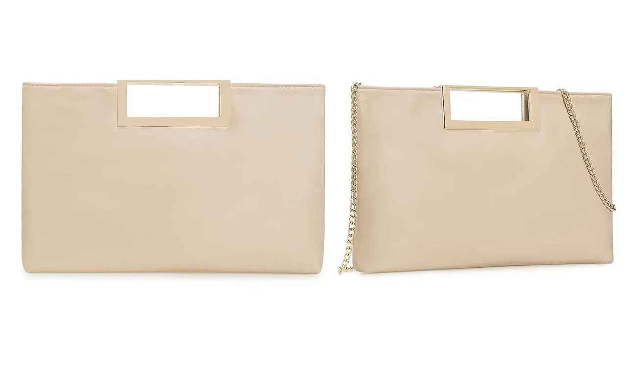Charming leather clutch in soft vegan leather