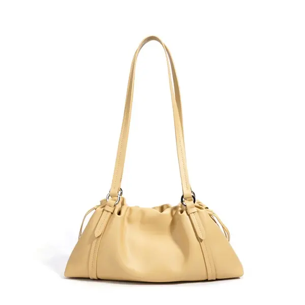 Wholesale New Woven Genuine Leather Shoulder Bag , Fashion Classic Ruched Design, Minimalist High-End Tote Bag , Ladies Handbags Manufacturers, Suppliers