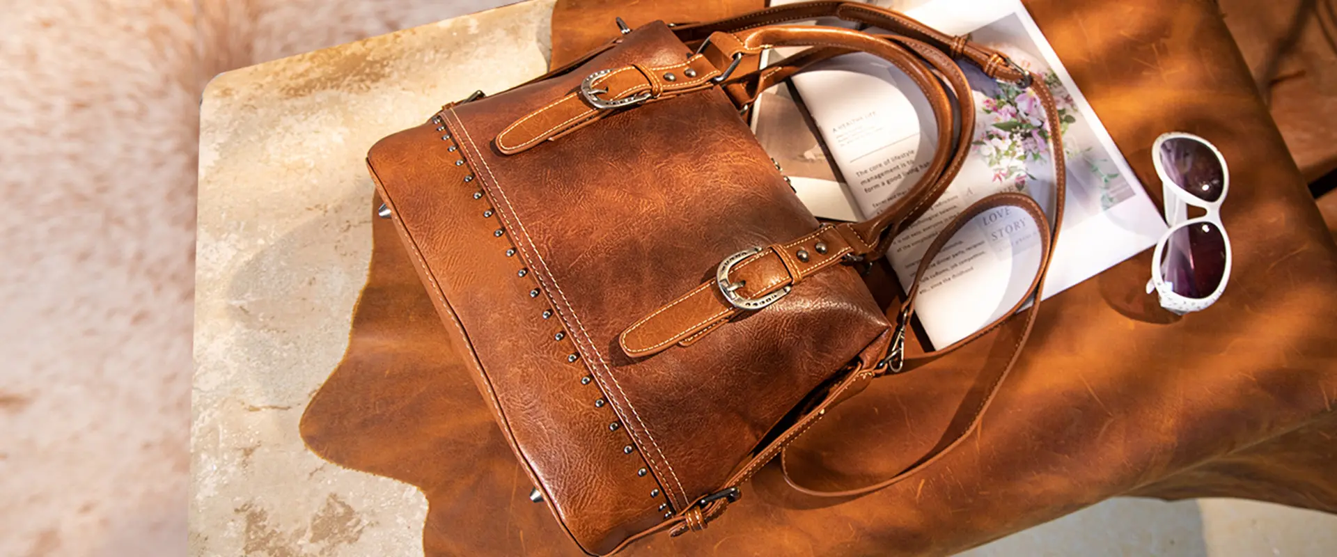 Vintage Leather Satchel Craftsmanship Detail