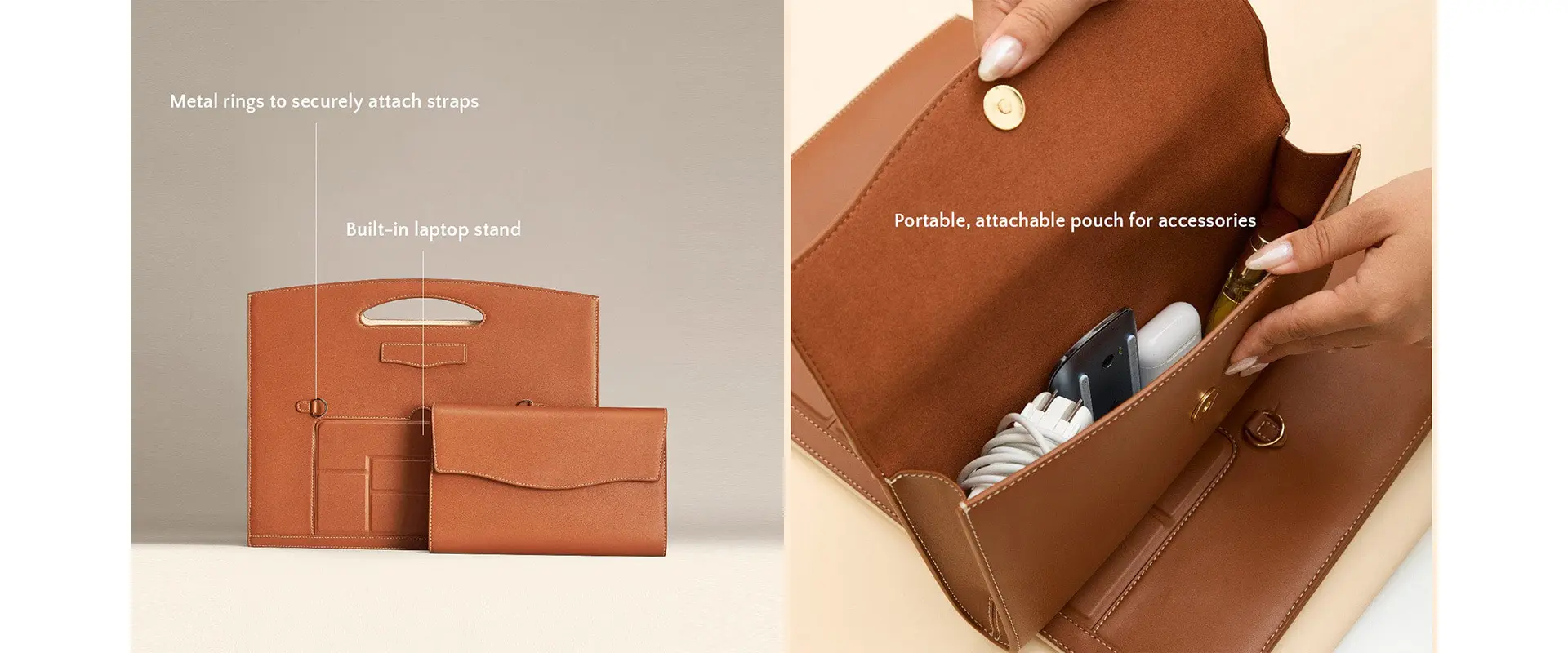 Laptop Sleeve and Removable Clutch Set