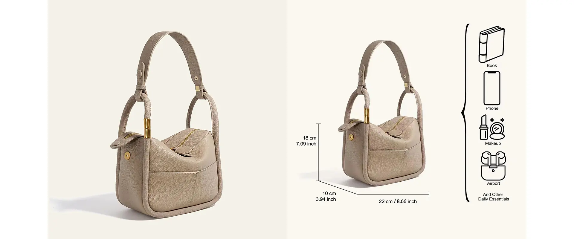 First-layer cowhide shoulder bag view 2