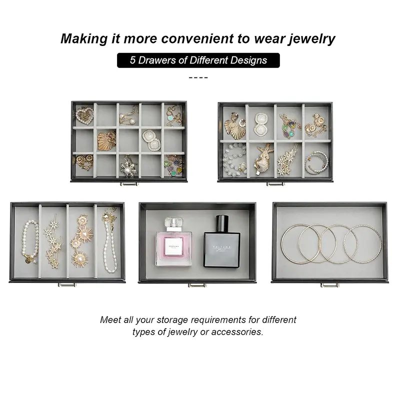 Wholesale Large Jewelry Storage Box 6 Layers Jewelry Box with Handles Women's Jewelry Case Manufacturers, Suppliers
