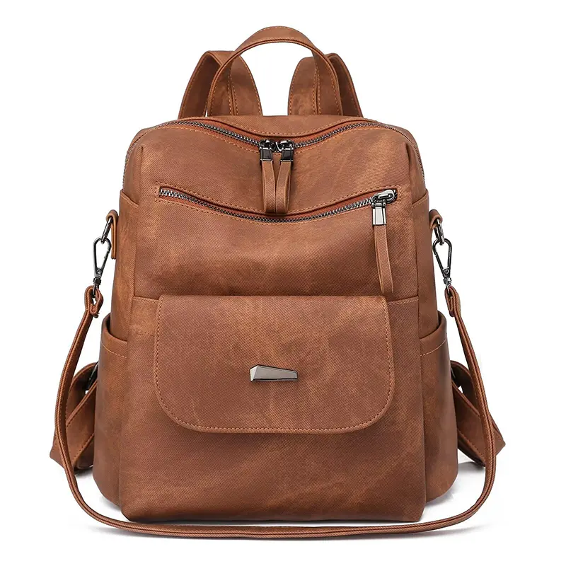 Wholesale Women's PU Leather Backpack Wallet Multifunctional Design Travel Backpack Manufacturers, Factories