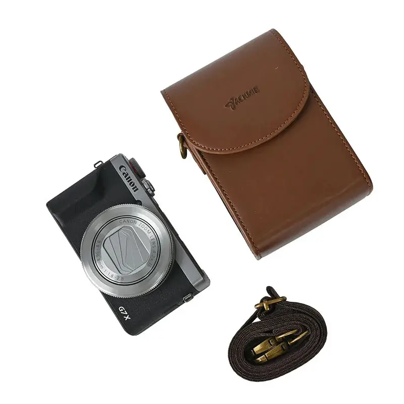 China PU Leather Solid Color Camera Messenger Bag Vintage Camera Bag Manufacturer, Suppliers