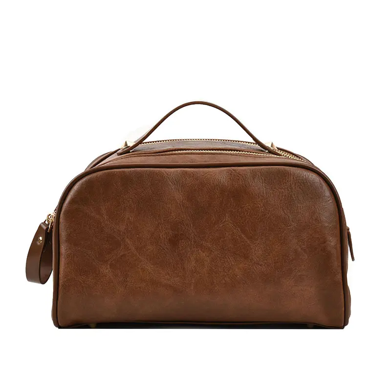 China PU Leather Simple Large Capacity Makeup Bag Factories, Suppliers