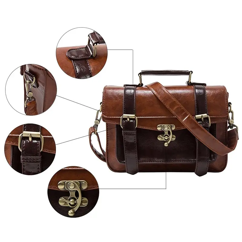 Wholesale Vintage Leather Shoulder Bag Preppy Messenger Bag Manufacturer, Supplier