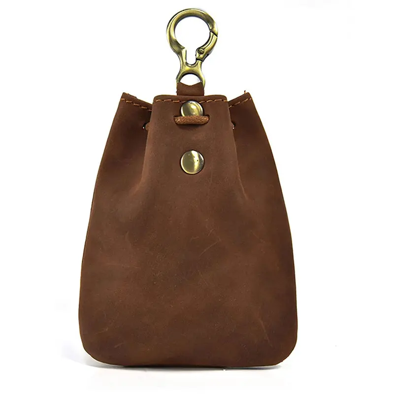 China Leather Mini Medieval Pouch Keychain Small Leather Drawstring Pouch Coin Pouch Manufacturers, Factories