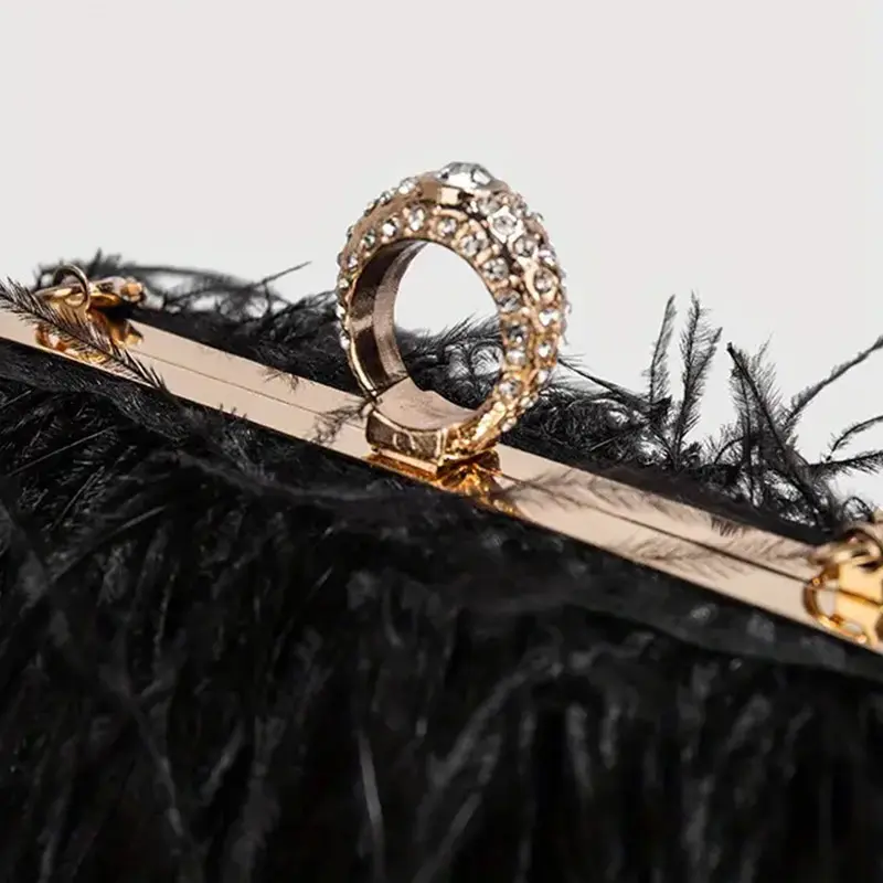 China Luxury Ostrich Feather Party Evening Bag Clutch Manufacturer, Suppliers