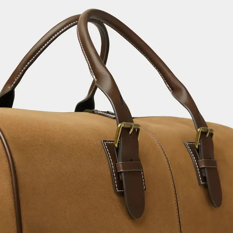 Wholesale Custom Genuine Real Suede Leather Duffle Travel Bag Factory, Supplier