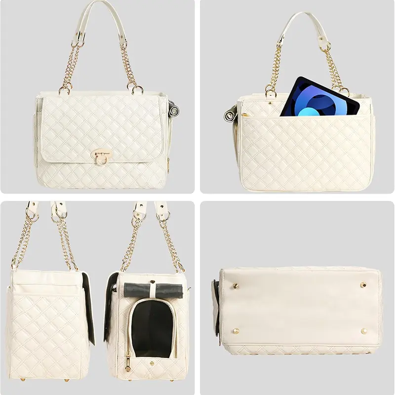 China Stylish Leather Pet Bag Dog Bag with 2 Large Pockets Factory, Suppliers