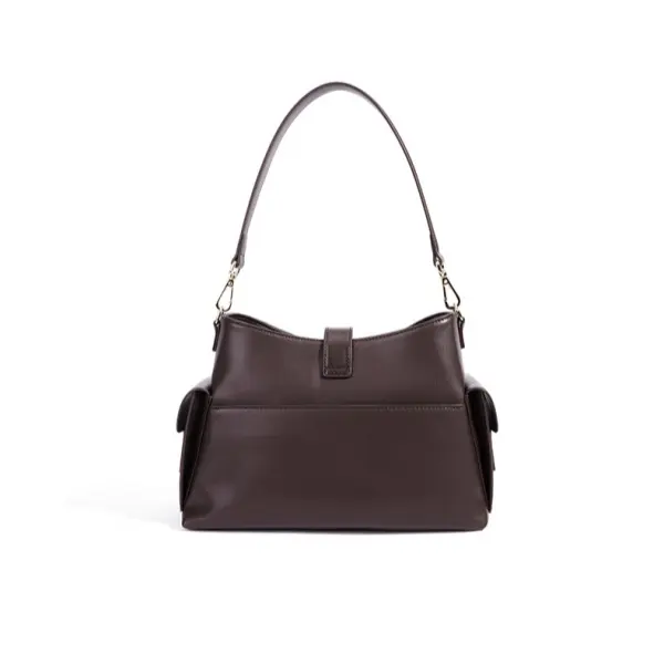 China New Women's Luxury Designed Stylish Casual Tote Bag Custom Buckle Closure Waterproof Genuine Leather Polyester Shoulder Strap Factories, Supplier