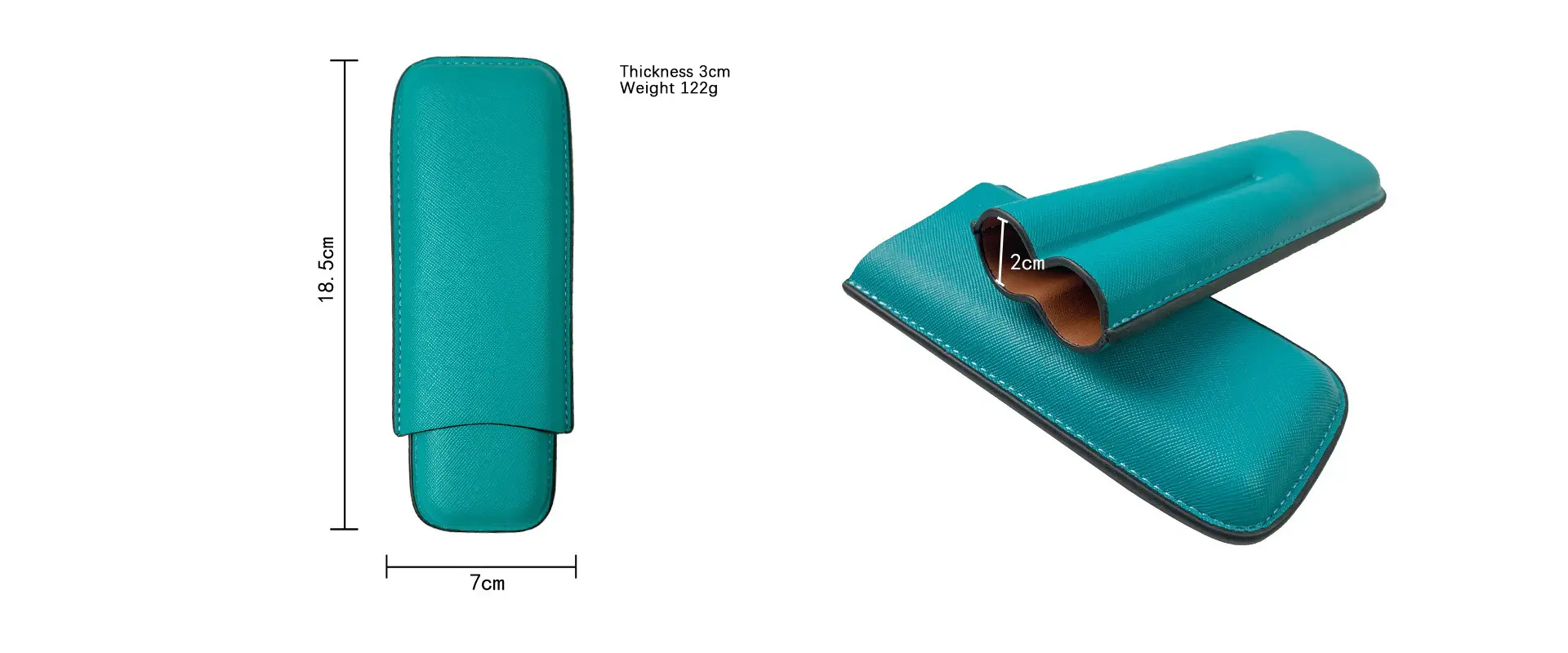 Compact Leather Cigar Case Dimensions