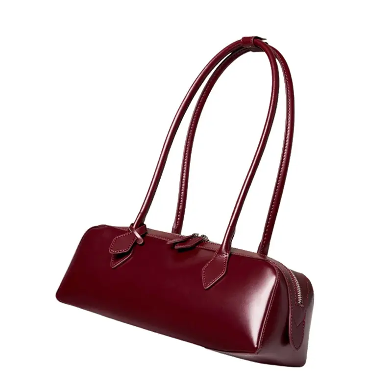 China Large Capacity Cowhide Underarm Bag Long Baguette Bag Manufacturers, Supplier