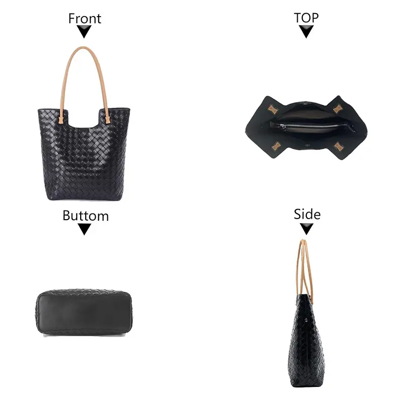China Cowhide Women's Woven Shoulder Bag Tote Bag Factory, Factories