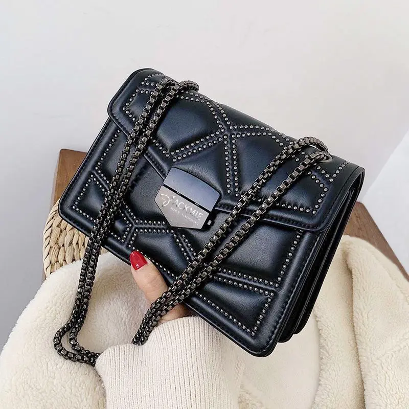 China Diamond Quilting Leather Chain Shoulder Bag Manufacturers, Factories