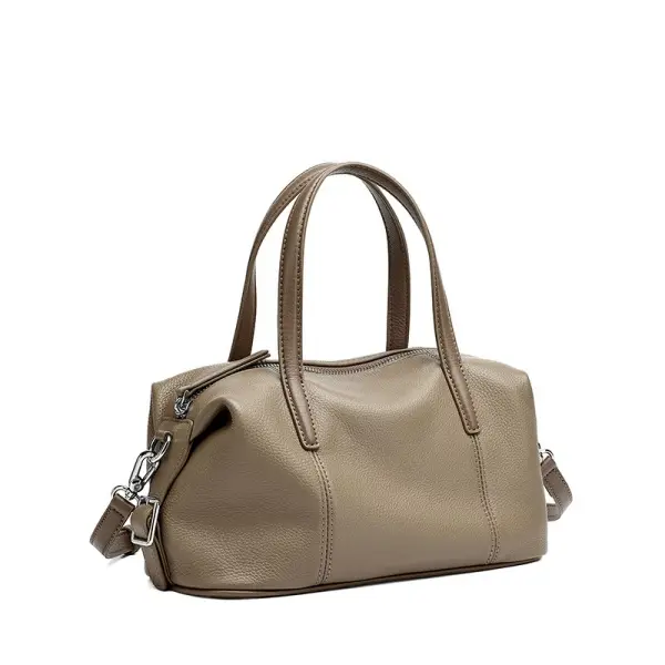 Wholesale Top-Grain Cowhide Pillow Bag Women New Genuine Leather Soft Boston Bag, High-End Handbag Tote Shoulder Bag Factory, Suppliers