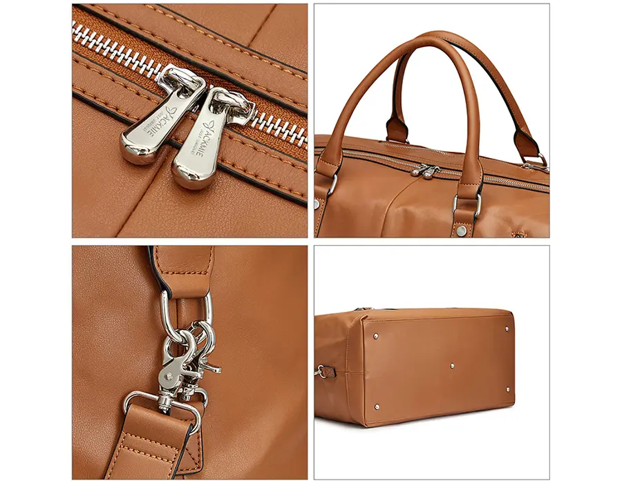 Genuine Leather Weekender Carrying Handles