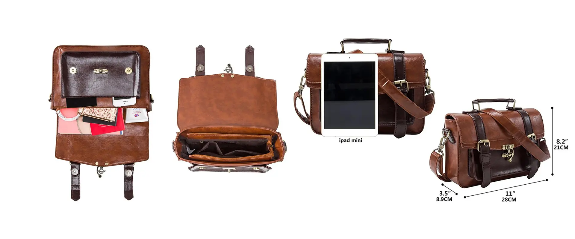 Vintage Style Satchel Front View