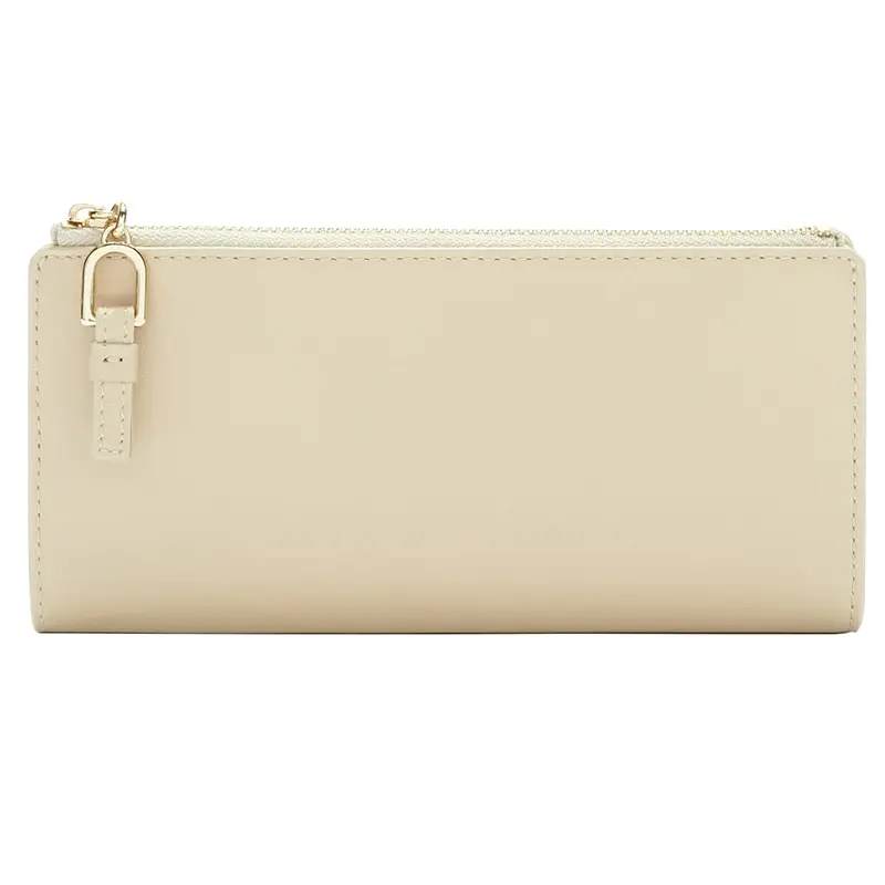 Wholesale Calfskin Simple Long Folding Wallet Women's Clutch Factory, Supplier