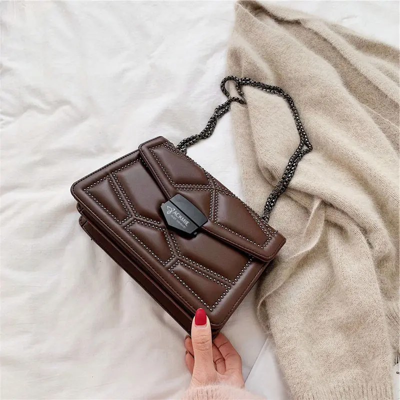 China Diamond Quilting Leather Chain Shoulder Bag Manufacturers, Factories