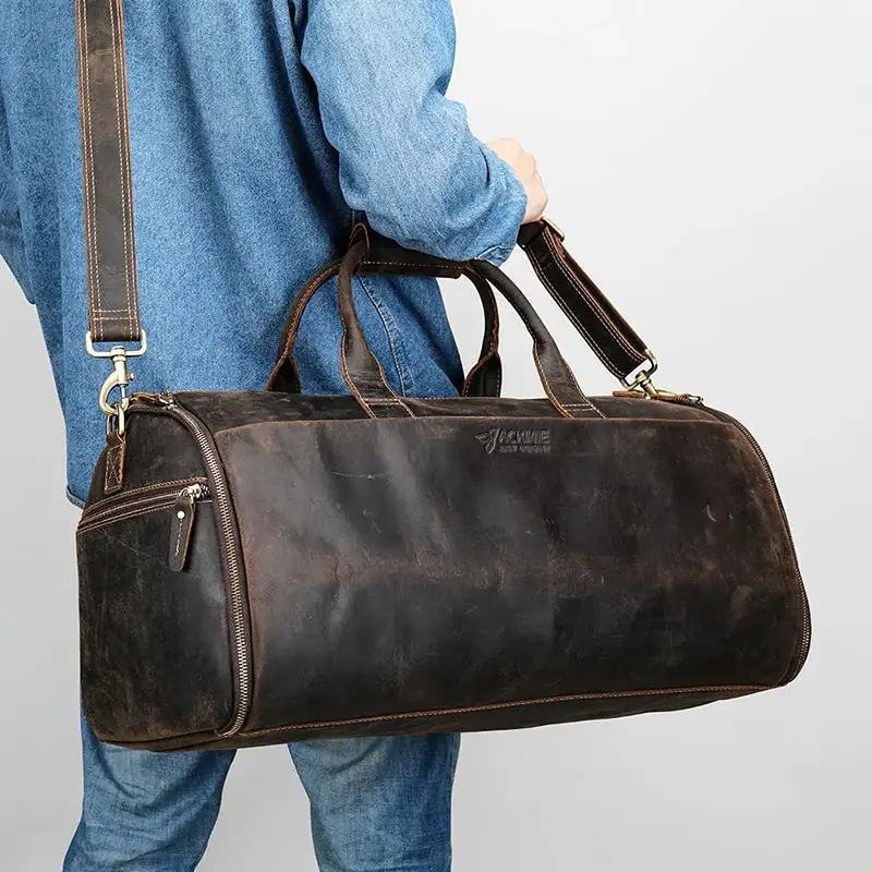 Wholesale Genuine Leather Suit Luggage Bag With Shoe Compartment Manufacturer, Factory