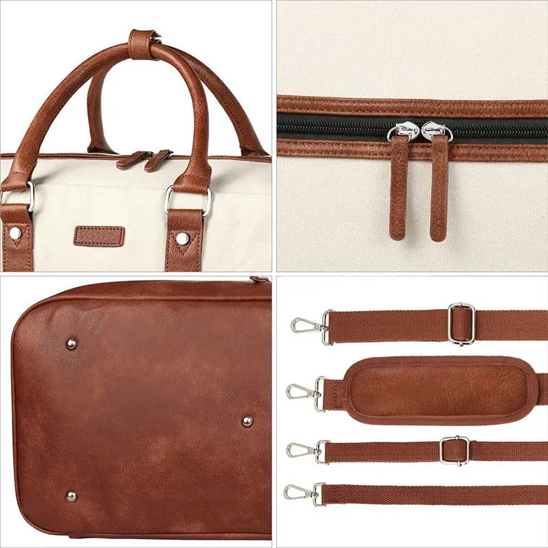 Wholesale Women's Canvas Weekender Duffle Bag with Shoe Compartment Manufacturer, Factory