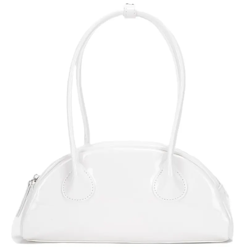 China Women's Patent Leather Bowling Bag Small Top Handle Shoulder Bag Manufacturer, Supplier