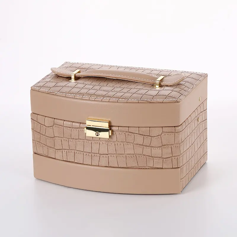 Wholesale Crocodile Printed Leather with Mirror Beads Treasure Box Factories, Supplier