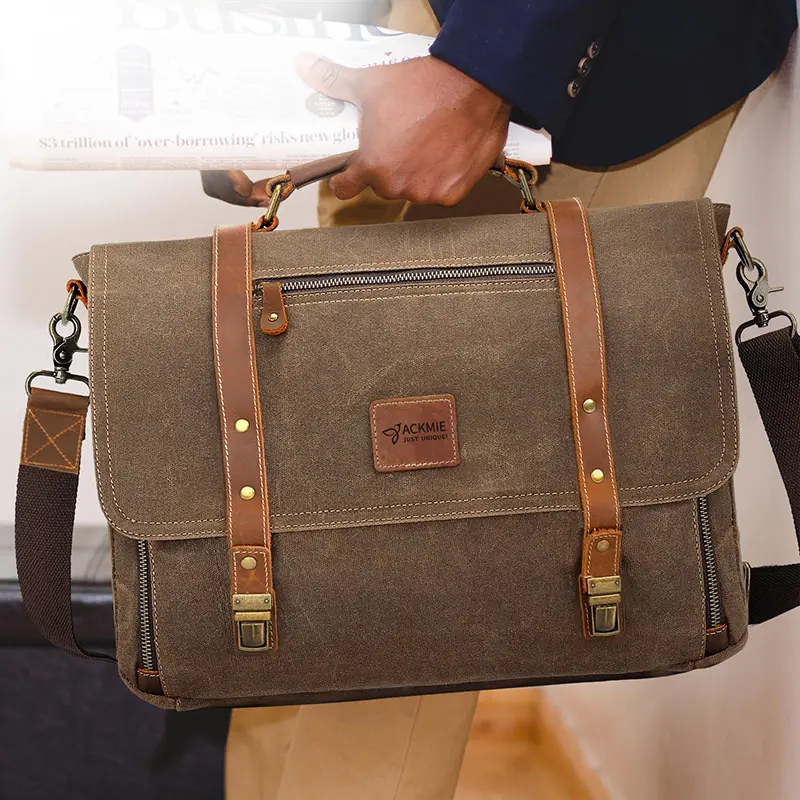 China Vintage Genuine Leather Men's Laptop Messenger Bag Manufacturer, Factory