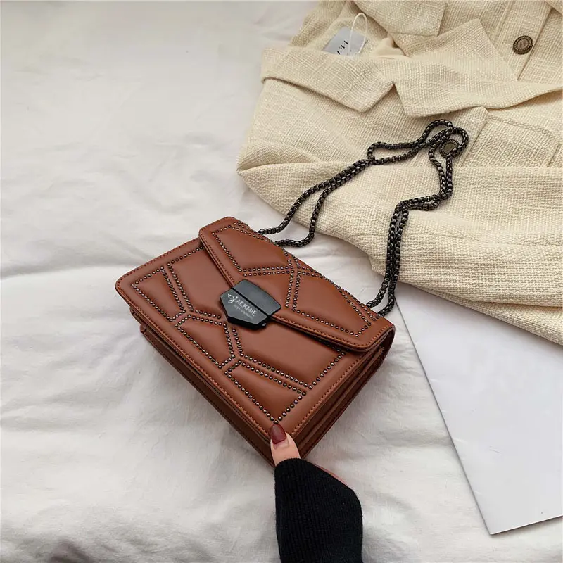 China Diamond Quilting Leather Chain Shoulder Bag Manufacturers, Factories
