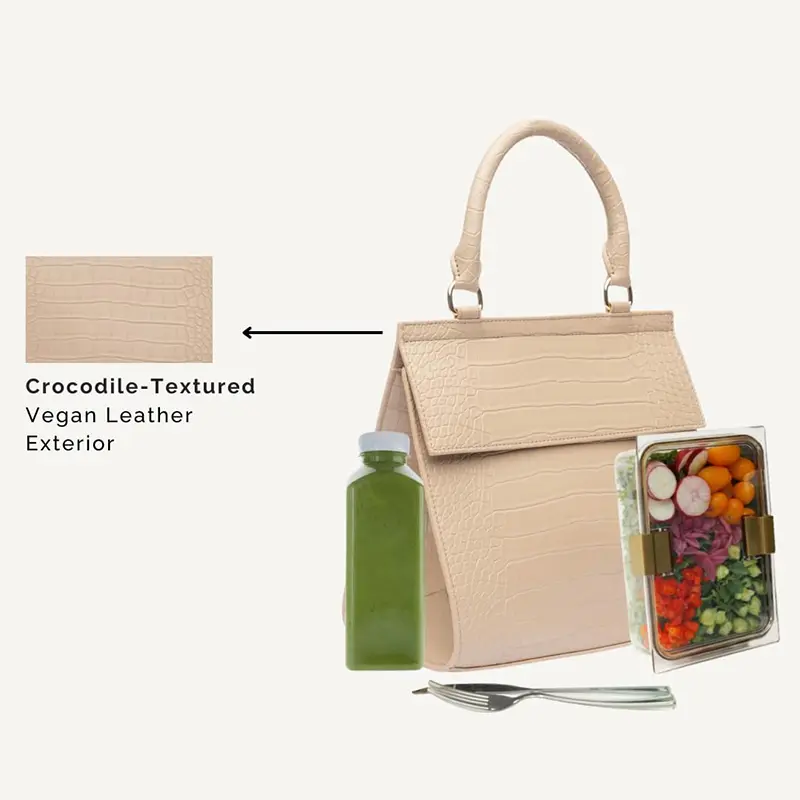 China Women's Vegan Leather Lunch Bag Cooler Lunch Bag Manufacturers, Supplier