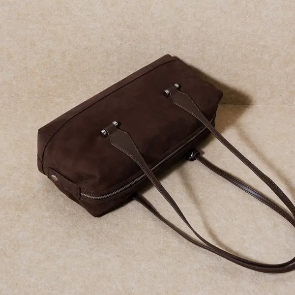 China Suede-finish Cowhide Leather Tote Bag for Women, Vintage Premium Bag, Shoulder Bag and Underarm Bag Factory, Suppliers