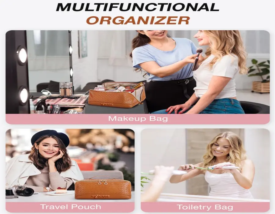 Compact foldable leather bag structure