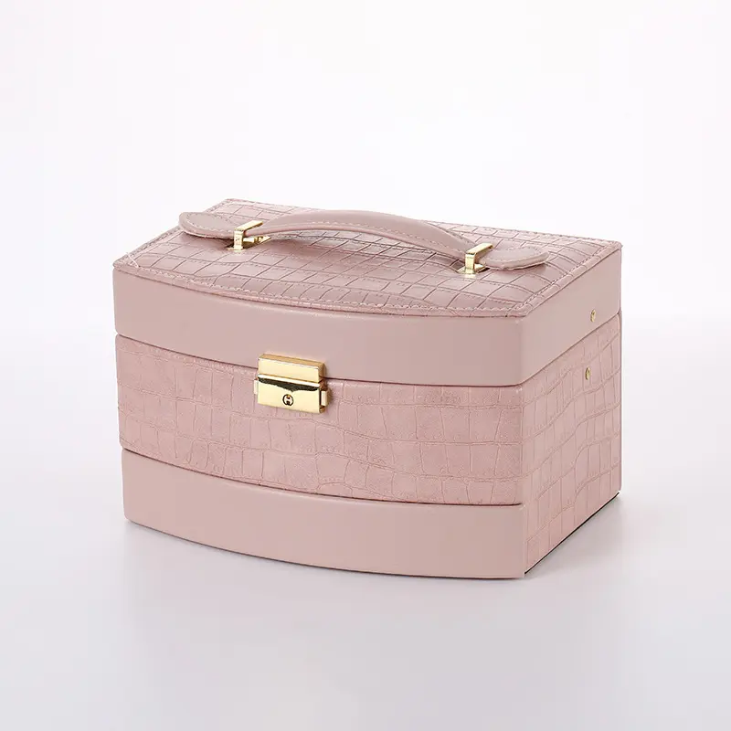 Wholesale Crocodile Printed Leather with Mirror Beads Treasure Box Factories, Supplier
