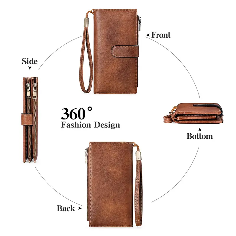 Wholesale Women's Wallet Large Capacity Credit Card Holder with RFID Clutch Manufacturer, Suppliers