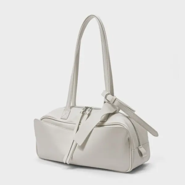 China New Genuine Leather Boston Bag, Top-Grain Cowhide Small Top-Handle Bag, Minimalist Fashion Women Shoulder Handbag Manufacturers, Supplier